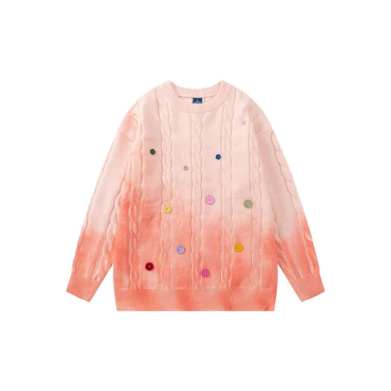 Lazy Style Gradient Knitted Sweater-2