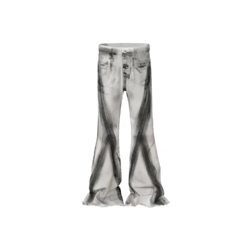 Retro Contrast Color Straight Leg Jeans