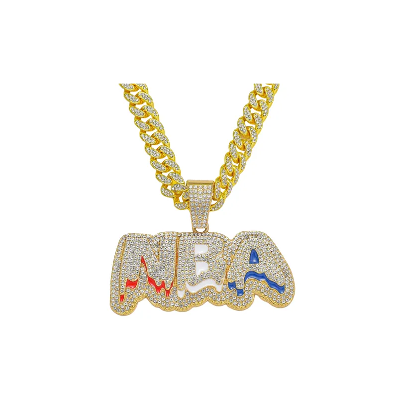 Full Diamond Letter Pendant Necklace-0