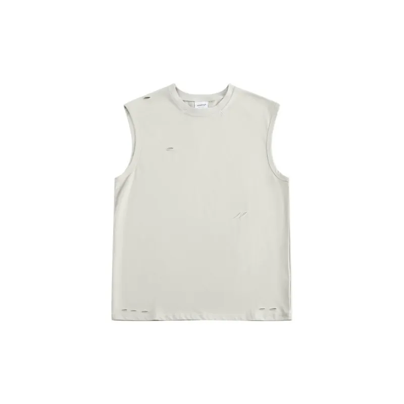 Retro Loose 100% Cotton Vest-2