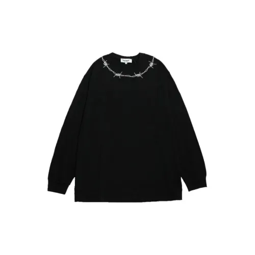 High Street Dark style Loose Long sleeved Retro Briar Nose Printed Top