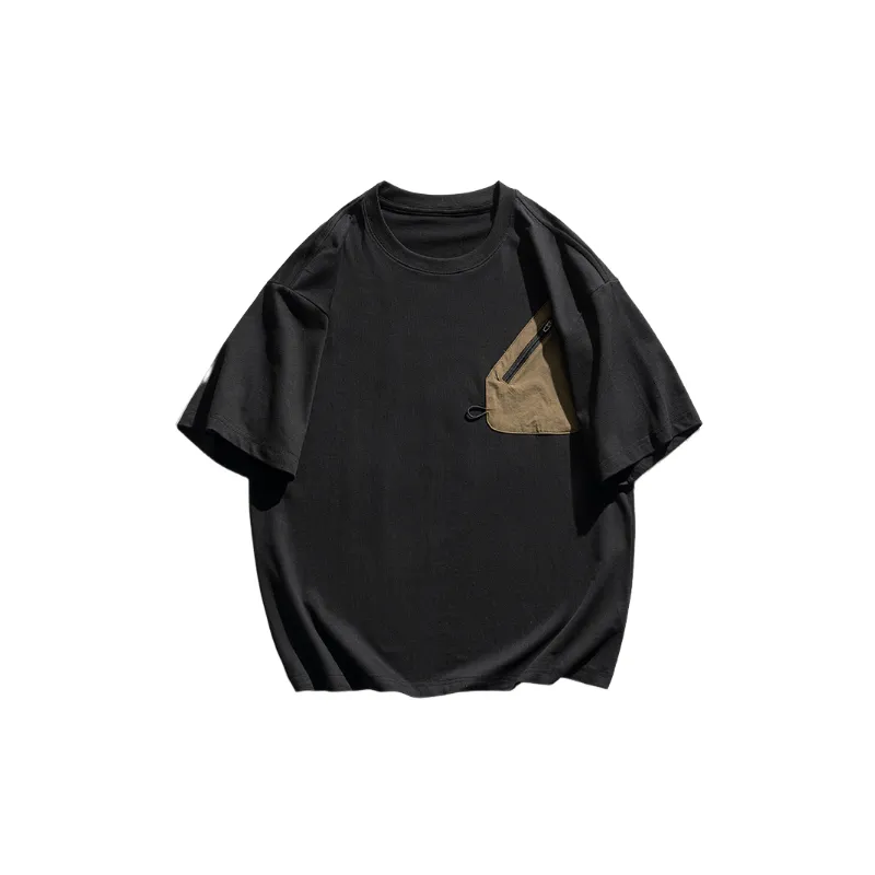 Simple Loose Cotton Blended Fabric T Shirt Unisex-0