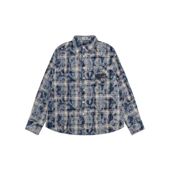 Street Washed  Checked Fabric Shirt