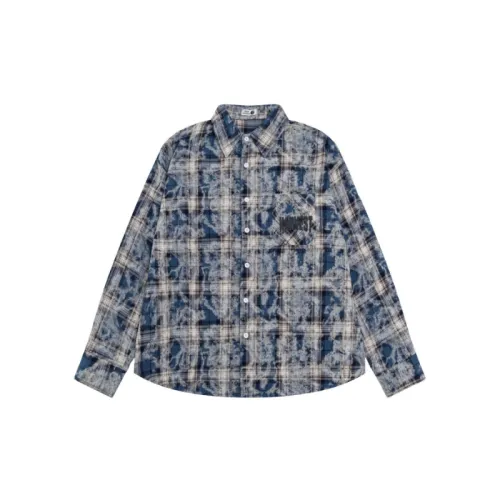 Street Washed  Checked Fabric Shirt