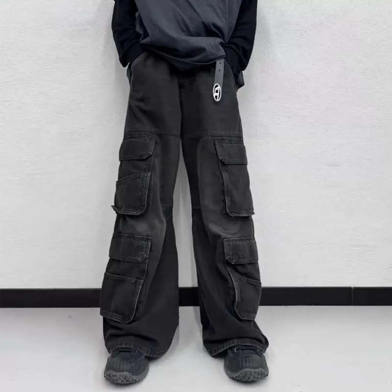 Fashionable Washed Loose Jeans-3