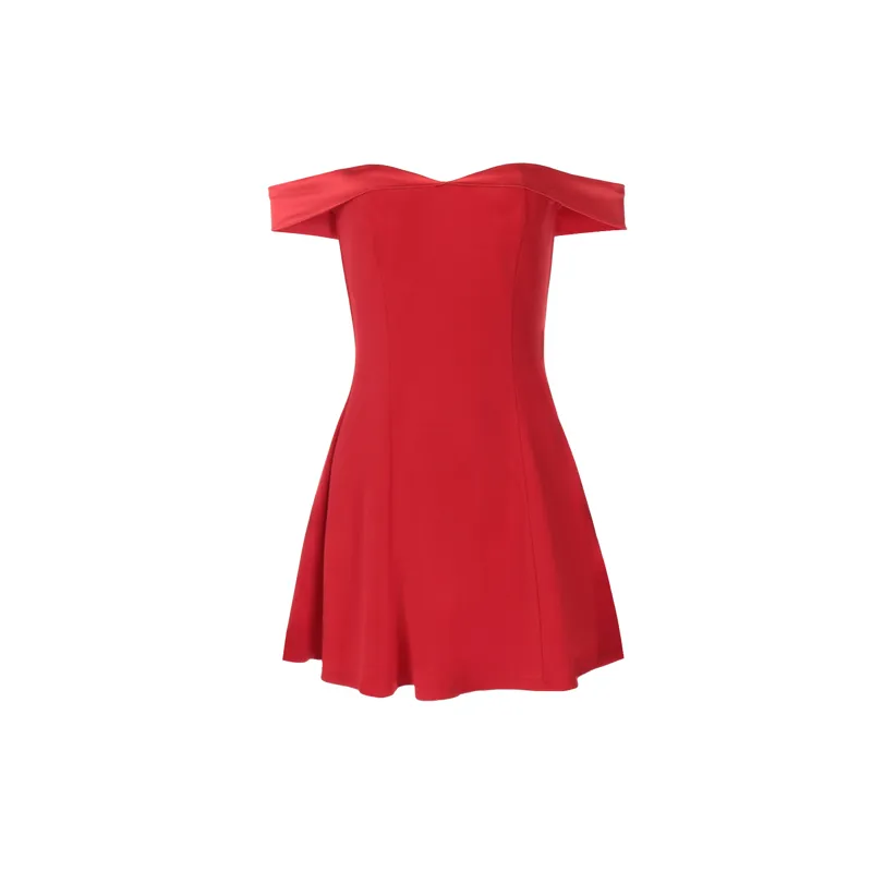 Sexy Plain Polyester Dress Women-0