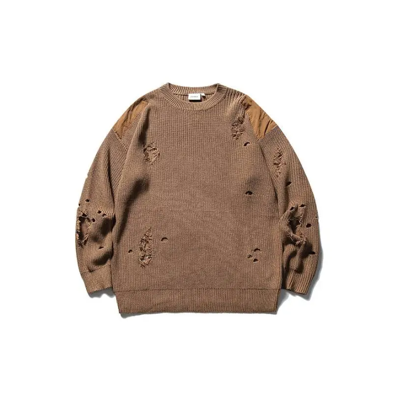 Contrast Color Stitching Loose Sweater-2