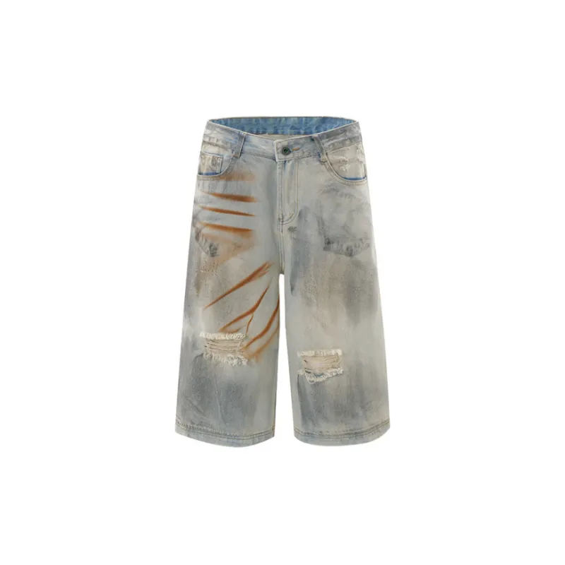 Loose Ripped Denim Shorts