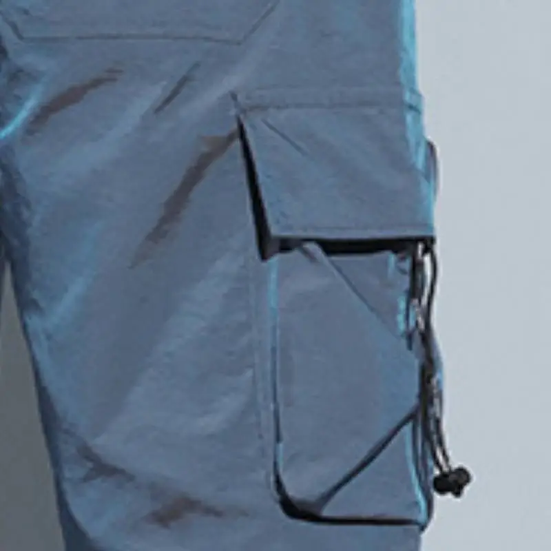 Casual Large Pockets Blended Synthetic Fabrics Cargo Shorts-8