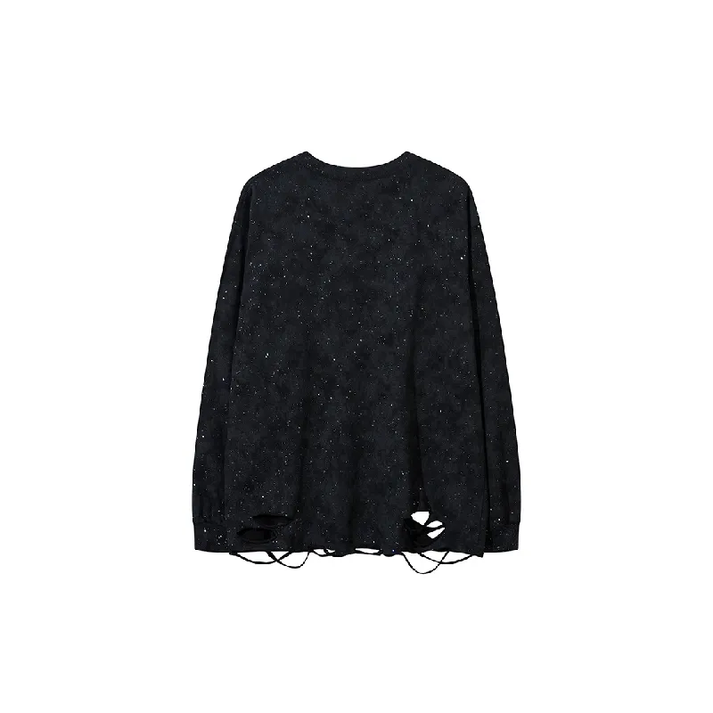 Simple Ripped Cotton T Shirt-5