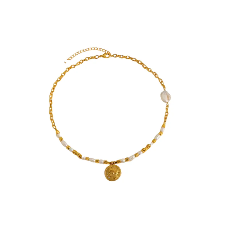 Dopamine Round Coin Necklace-3