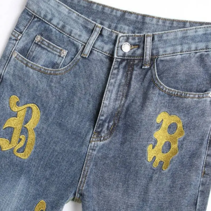 Embroidery Loose Jeans-2