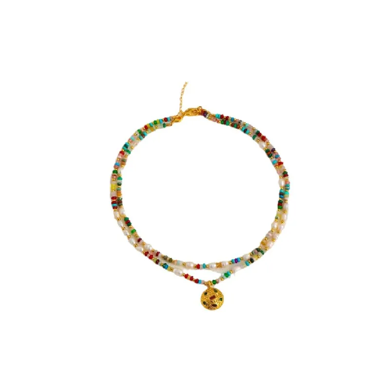 Dopamine Round Coin Necklace-0