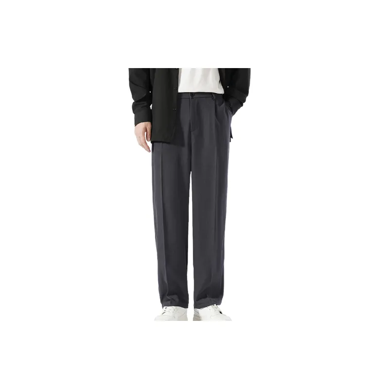 Basics Loose Polyester Casual Pants-11