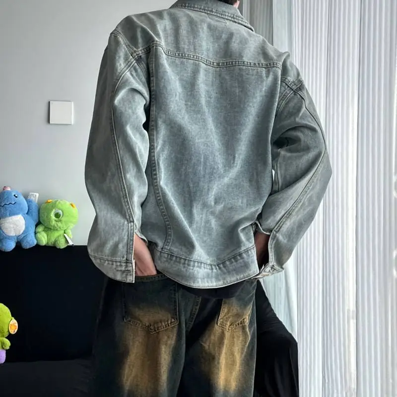 Casual Embroidered Denim Jacket-5