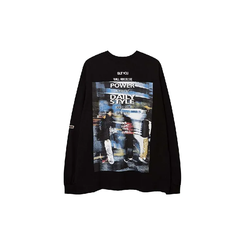 Trendy Hip Hop Cotton Blended Fabric T Shirt-3