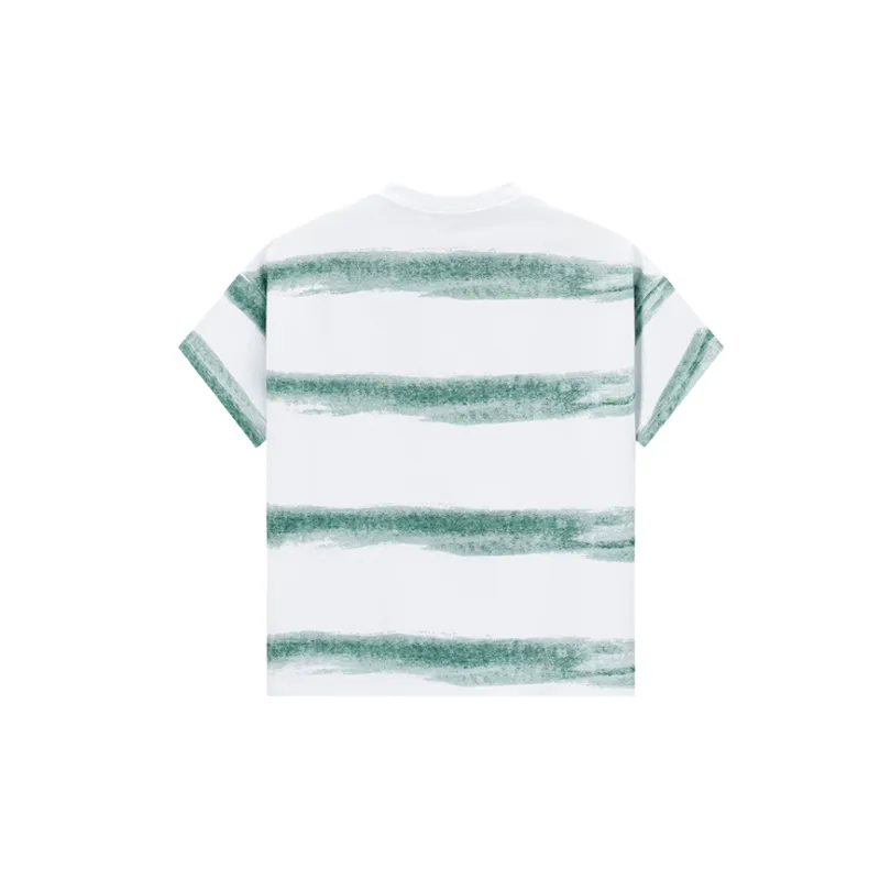 Fashionable Striped Blended Synthetic Fabrics T-Shirt-5