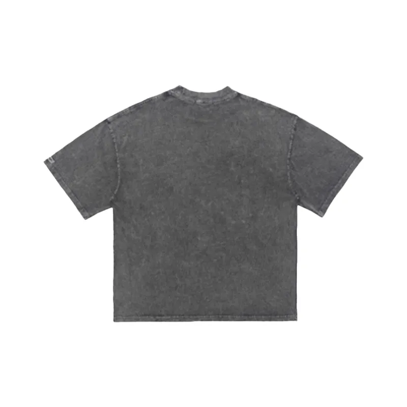 Spring And Summer National Tide Brand American Wash Old Direct Spray Figure Printing Shoulder Loosen Version Tide T Shirt-1