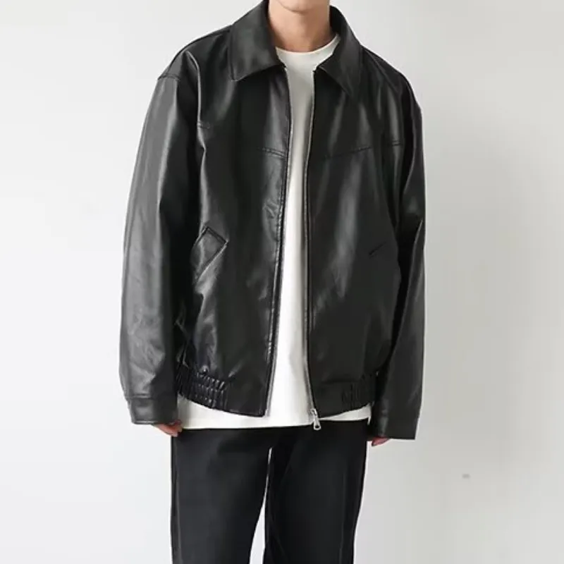 Fashionable Street Artificial Leather Jacket-1