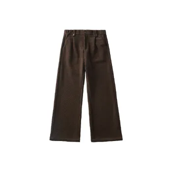 Simple Plain Blended Synthetic Fabrics Casual Pants
