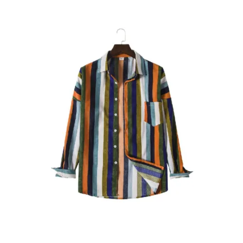 Corduroy Ethnic Striped Shirt