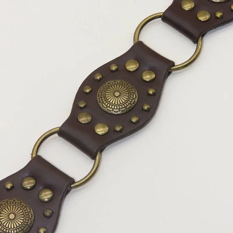 Retro Studded Leather Belt-5