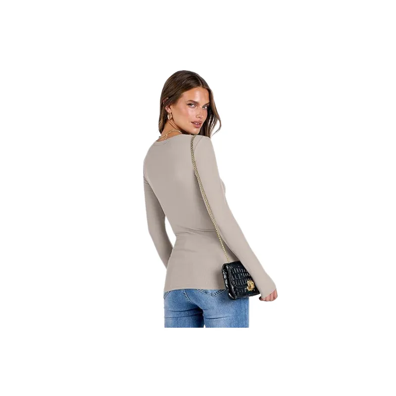 Casual Long Sleeve Polyester T Shirt Women-1