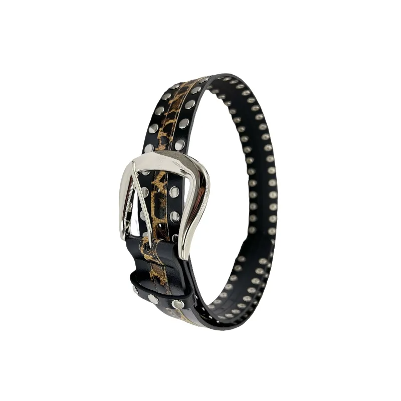 Fashionable Leopard Print Leather Belt Women