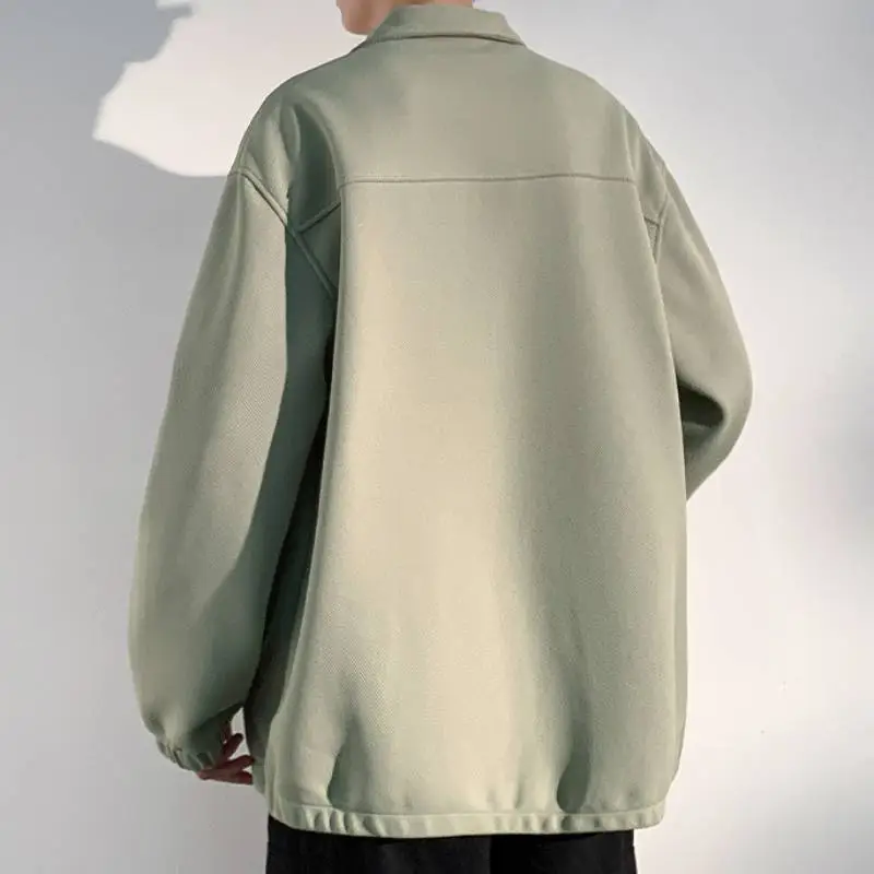 Plain Fashionable Blended Synthetic Fabrics Jacket-3