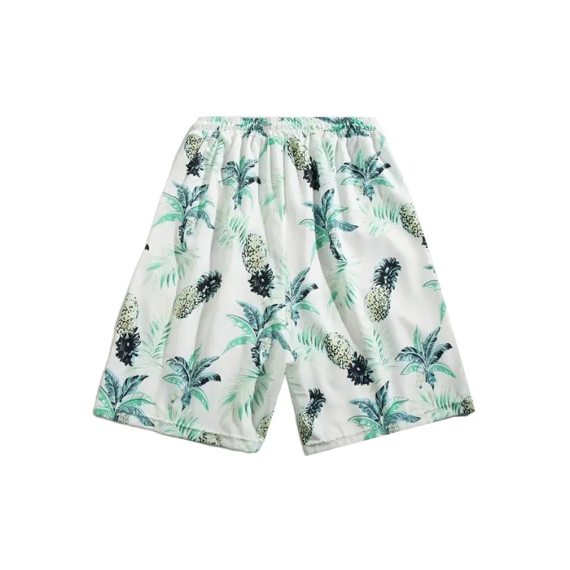 Simple Retro Polyester Casual Shorts-1