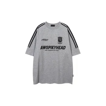 Vintage Side Stripe Short sleeved Loose T shirt