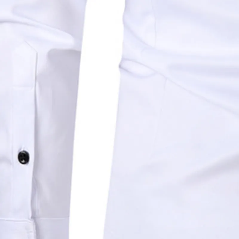 Business Simple Blended Synthetic Fabrics Shirt-8
