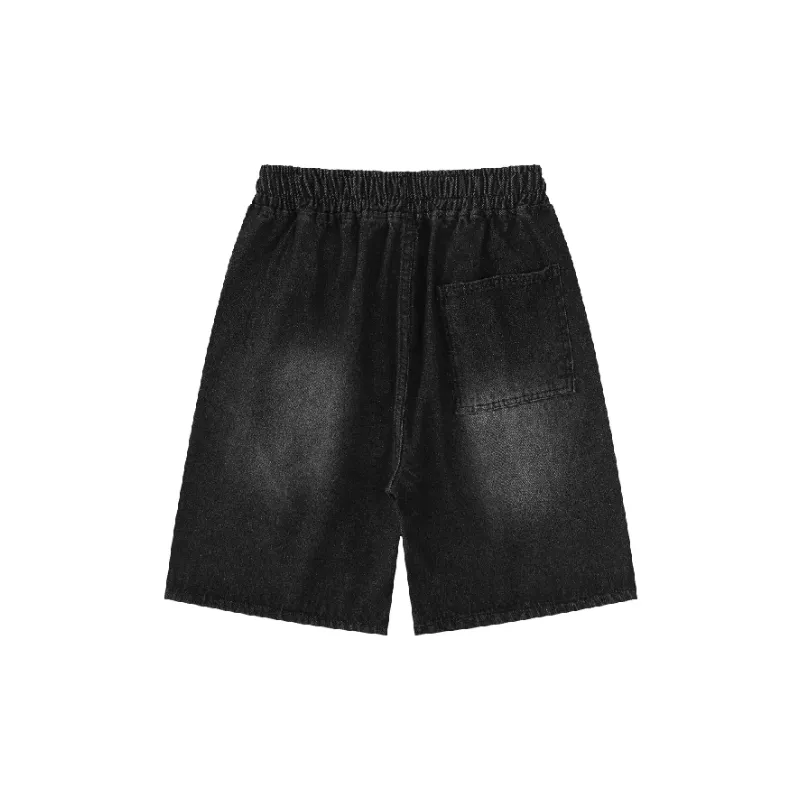 Retro Distress Denim Shorts-5