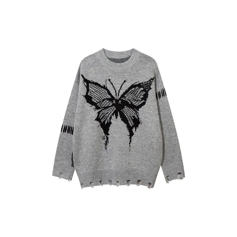 Fashionable Butterfly Polyester Sweater-0