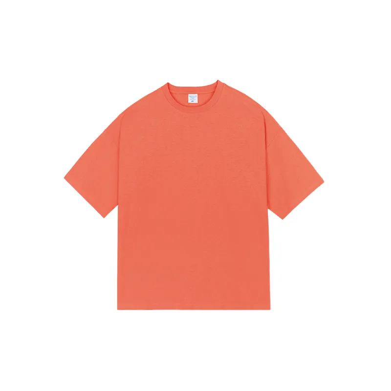 Loose Plain Combed Cotton T Shirt Unisex-3