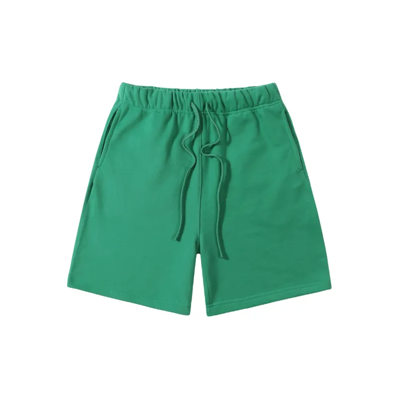 Loose Plain Terry Fabric Casual Shorts-8