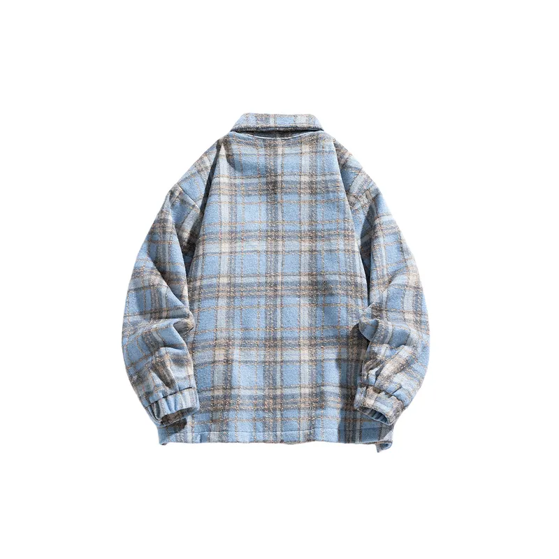 Retro Plaid Woolen Fabric Jacket-5
