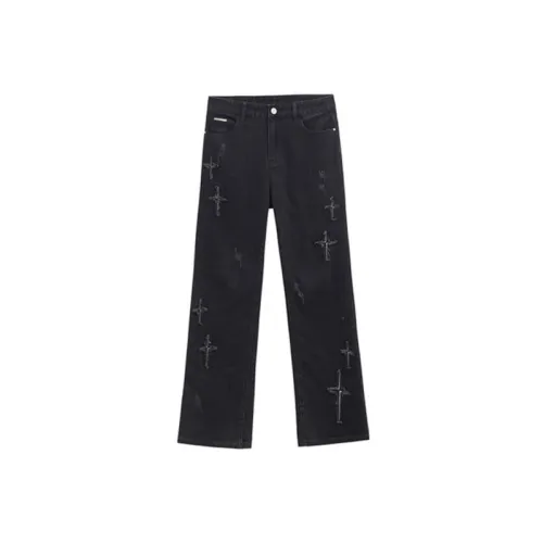 Retro Washed Embroidery Jeans