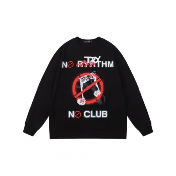 Don't Music Print Crewneck Top