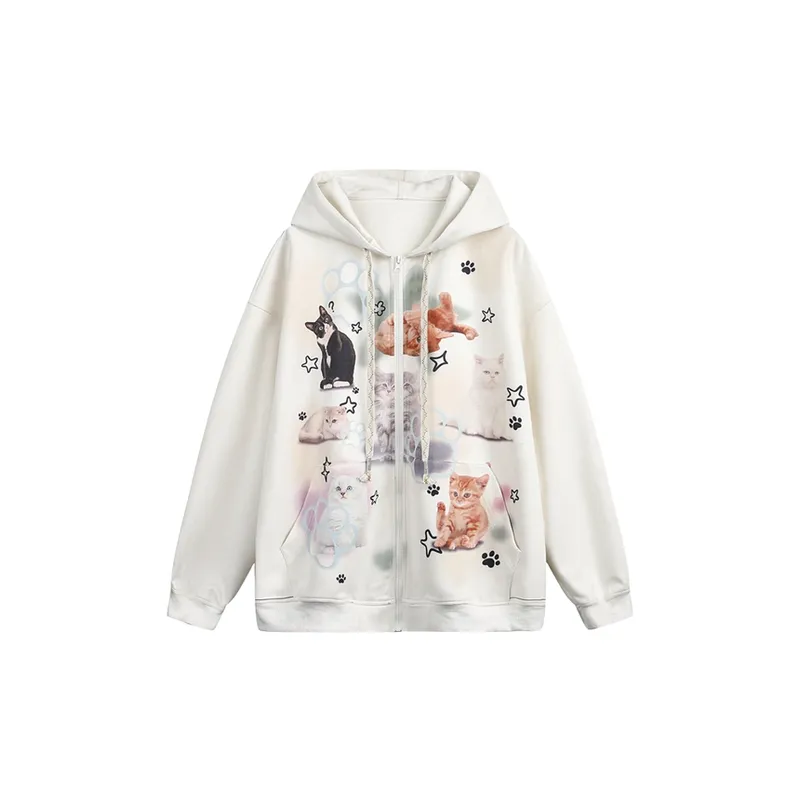 Preppy Loose Blended Synthetic Fabrics Jacket-0