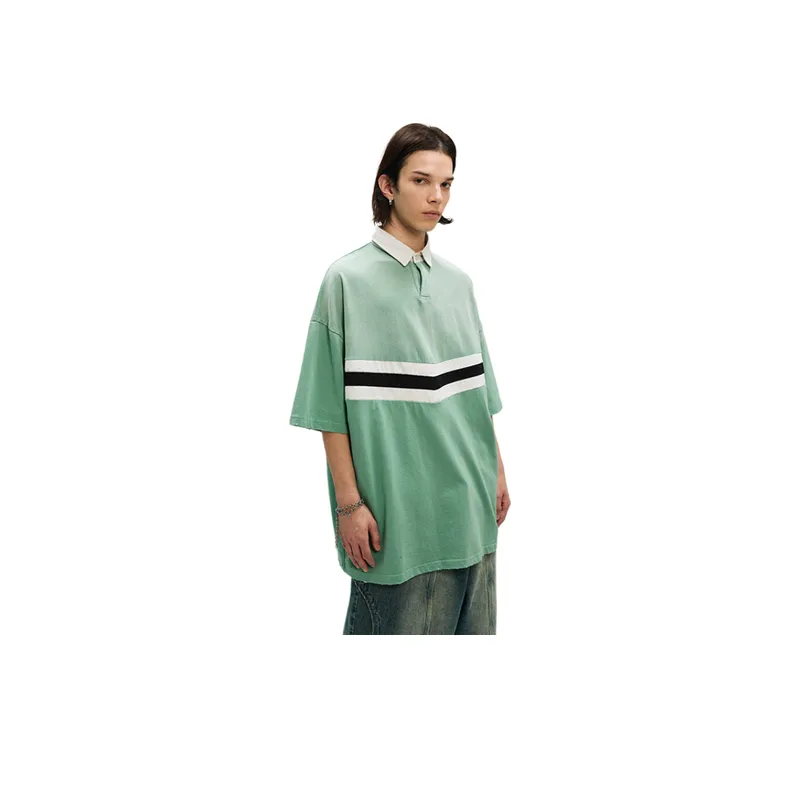 Casual Stripes Gradient Polo T Shirt-2