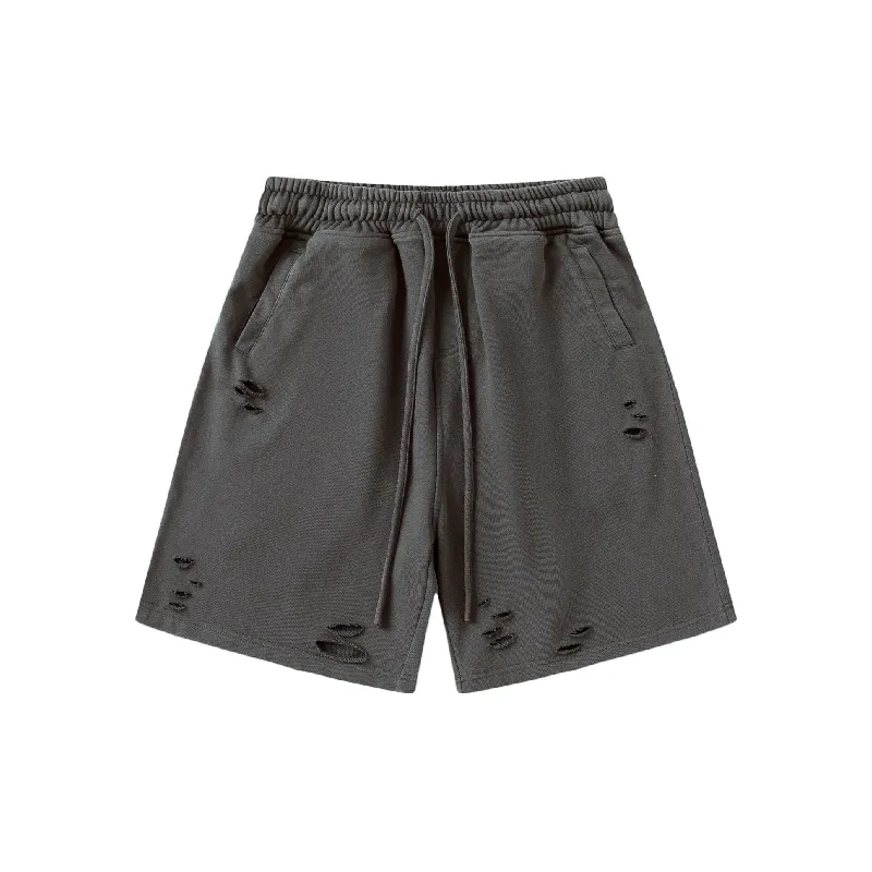 Ripped Distress Vinylon Sports Shorts Unisex-0