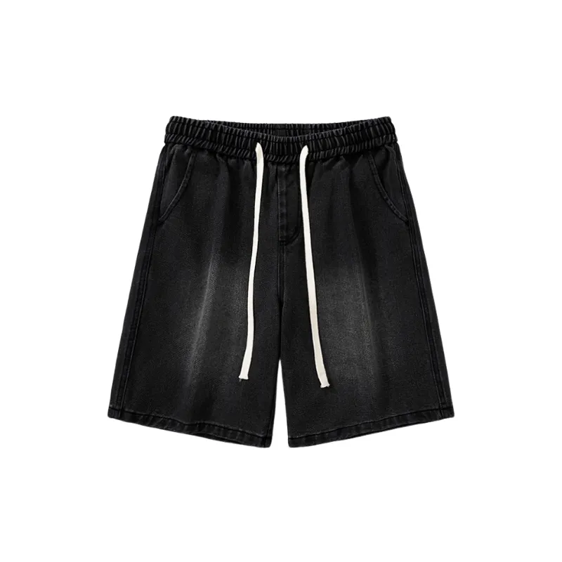 Loose Simple Baggy Denim Shorts Unisex-11
