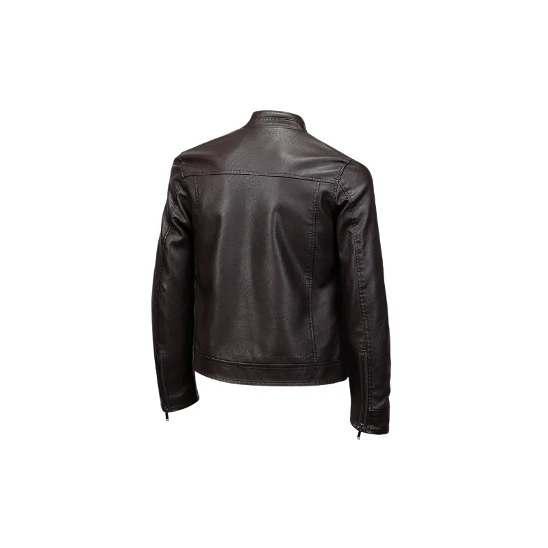 Casual Waterproof PU Leather Jacket-1