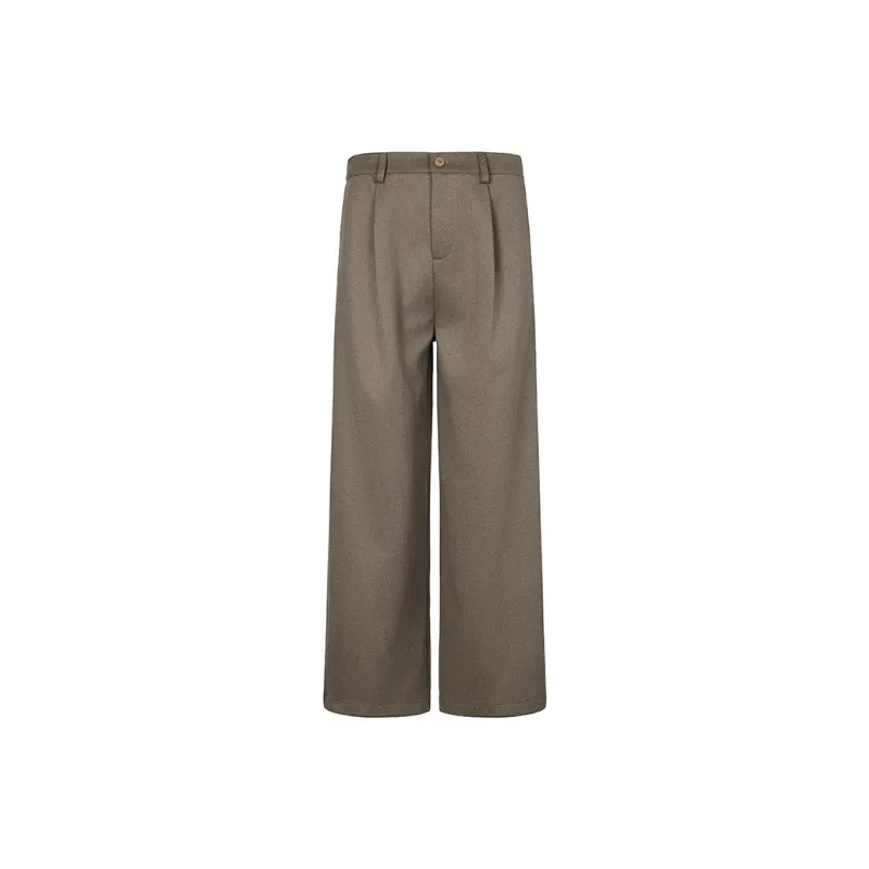 Casual Loose Blended Synthetic Fabrics Suit Trousers-6