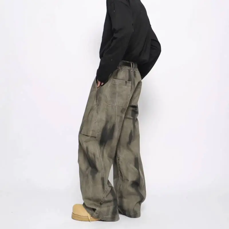 Retro Fashionable Loose Polyester Casual Pants-4