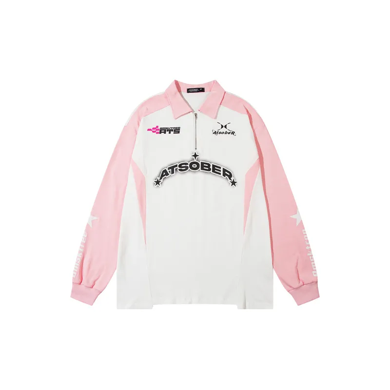 Half Zip Long Sleeve T Shirt-2