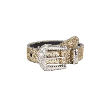 Fashionable Rhinestone Leather Belt