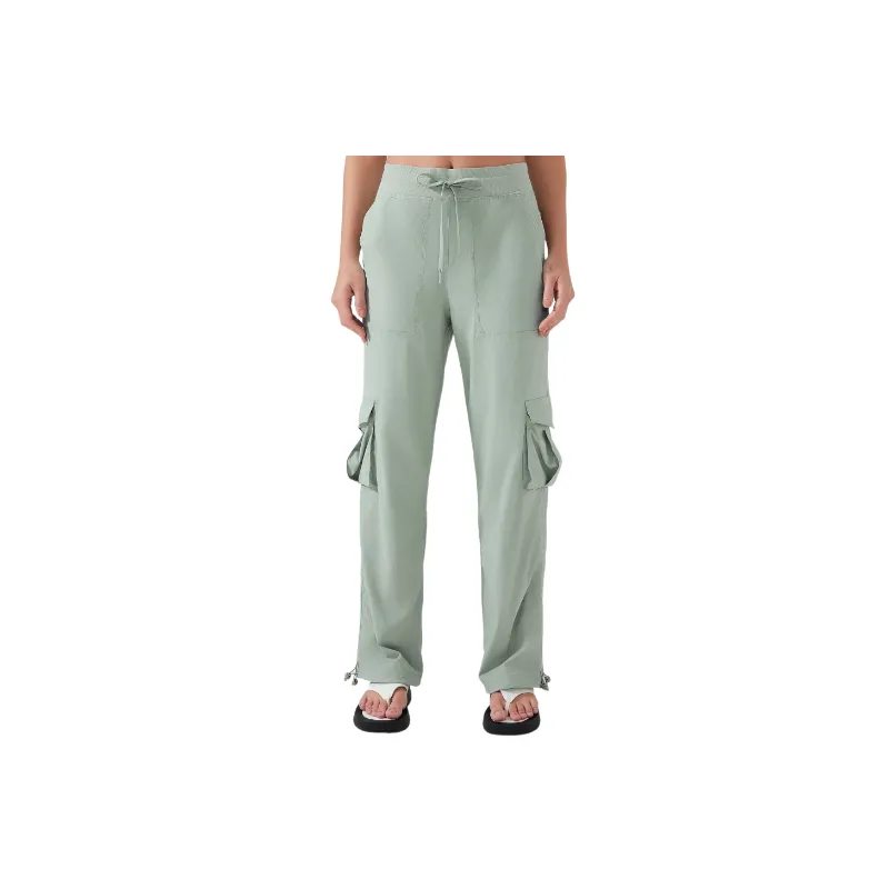 Outdoor Sporty Cotton Blended Fabric Cargo Pants Women-0