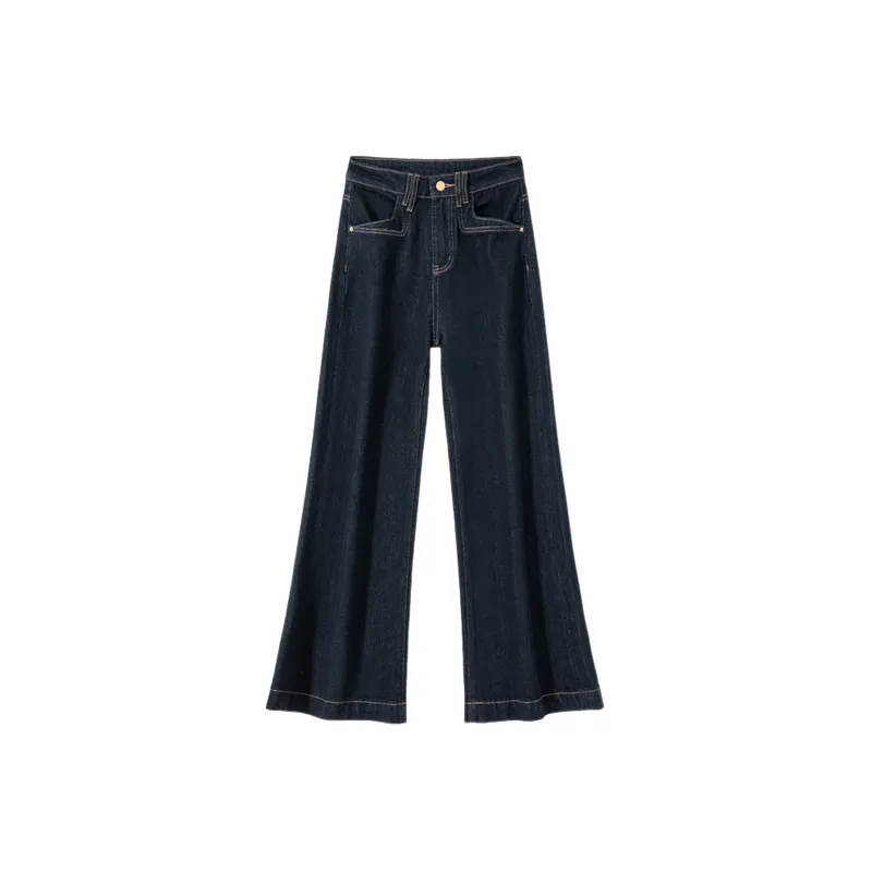 Retro Wide Leg Jeans Women-0